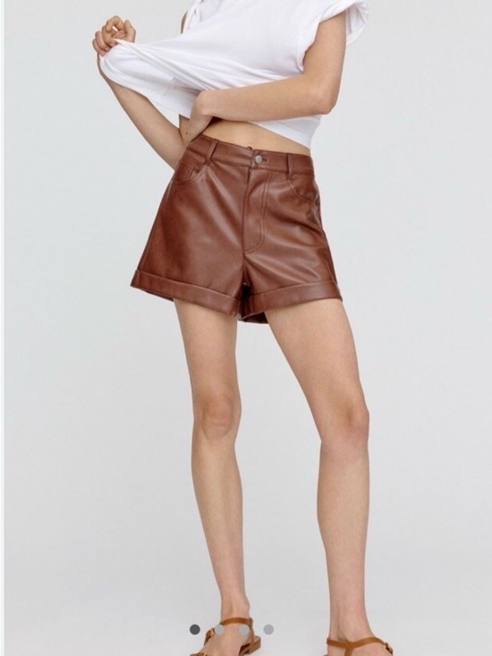 Anthropologie Pants - Anthropologie Avec Les Filles Faux Leather High-Rise Shorts Sz L